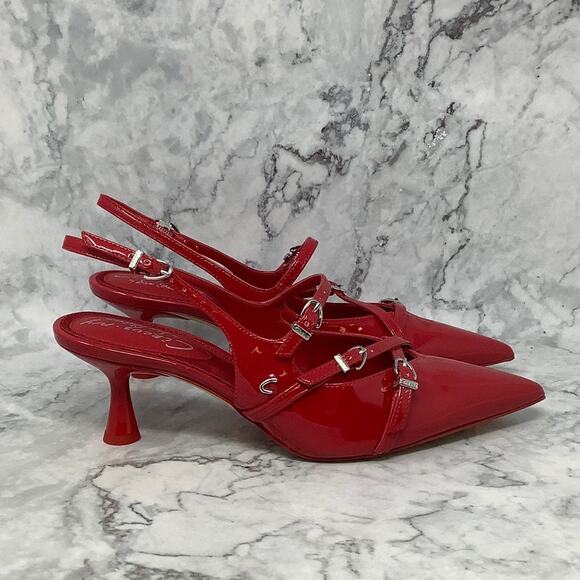 Circus by Sam Edelman Sz 8M Red Patent Fraya Slingback Pumps Pointed Toe T2-4 - Picture 3 of 9